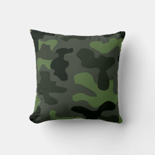 Coussin camouflage gris vert foncé no.14 imprimer
