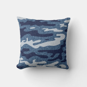 Coussin Camouflage Jeans Arrière - plan. Denim vintage loc