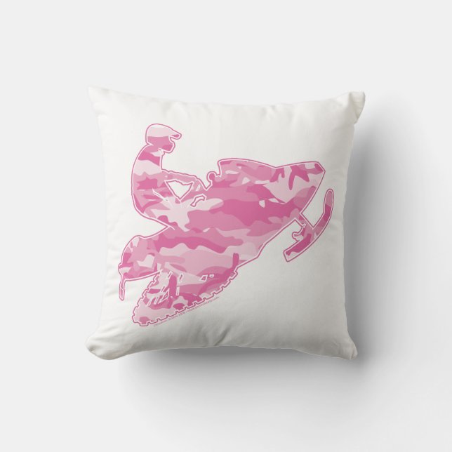 Coussin Camouflage rose cool Motoneige (Recto)