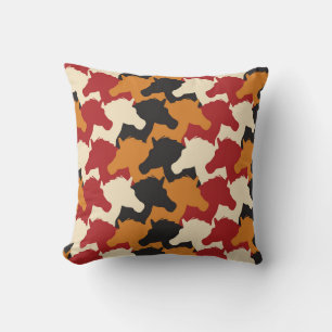 Coussin Camouflage tête de licorne, répétition motif.
