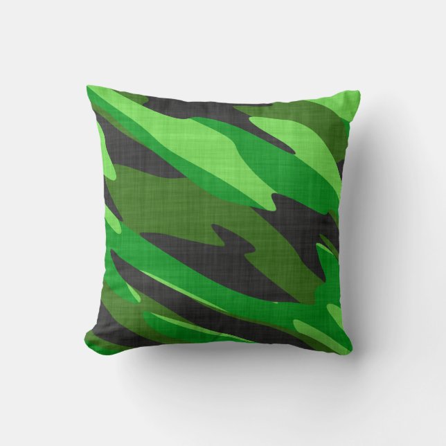 Coussin camouflage vert d'armée de jungle texturisé (Recto)