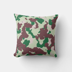 Coussin Camouflage vert foncé Brown Jeu d'oreiller