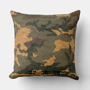 Coussin Camouflage vert olive symétrique grunge