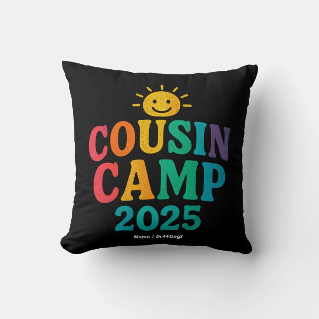 Coussin Camp Cousin 2025 Camping de vacances d'été (Recto)