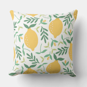 Coussin Campagne agricole Jaune & Citron vert Motif