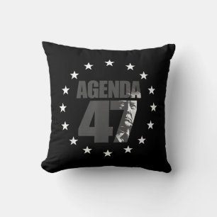 Coussin Campagne de réélection patriotique Agenda 47 Trump