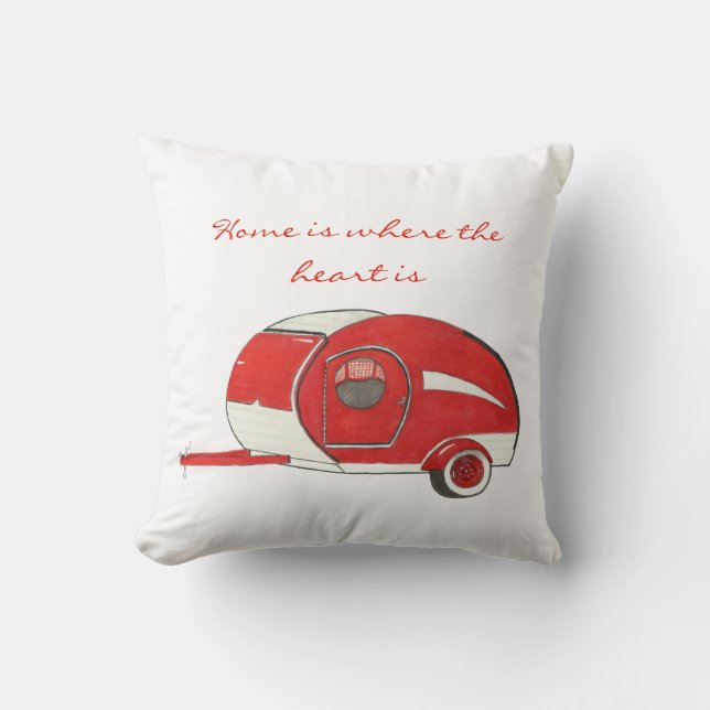 Coussin campant de larme rouge poly (Recto)