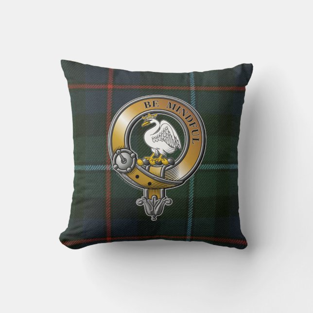 Coussin Campbell Cawdor Tartan & Badge (Recto)