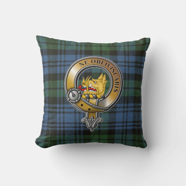 Coussin Campbell Tartan & Badge (Recto)