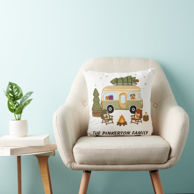 Coussin Camper de Noël Cosy Personnalisé (Chaise)