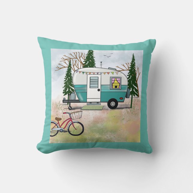 Coussin Camper turquoise (Recto)