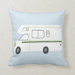 Coussin Camper vintage RV Bleu
