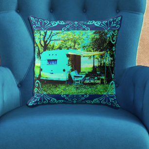 Coussin Camper vintage Travel Trailer Photo Art
