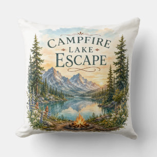Coussin Campfire Lake Escape Montagne Randonnée Camping 