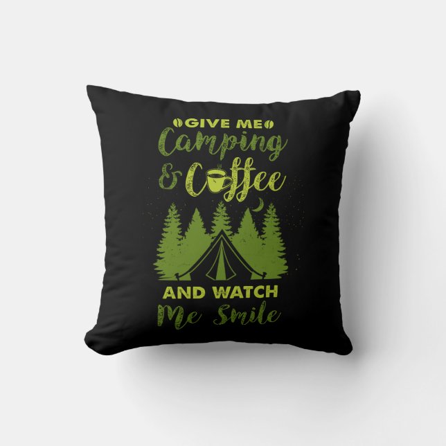 Coussin Camping Camper Cadeau de café (Recto)