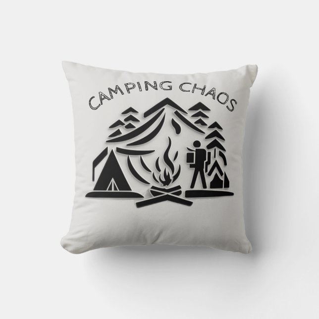 Coussin Camping Chaos Icon Logo Personnaliser (Recto)