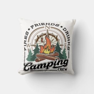 Coussin Camping Crew Fries Amis Boissons