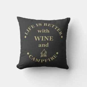 Coussin Camping de fond et les paroles de vin