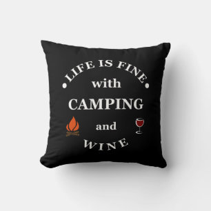Coussin Camping de fond et les paroles de vin