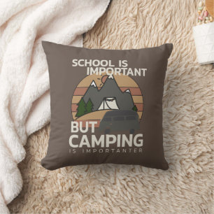 Coussin Camping drôle est plus important Noël