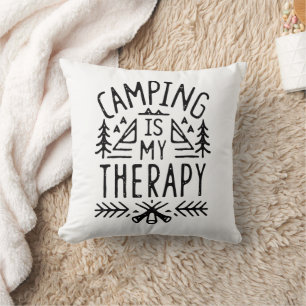 Coussin Camping est ma thérapie rétro esthétique vintage