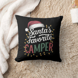 Coussin Camping Noël Père Noël Favori Camper Cadeau