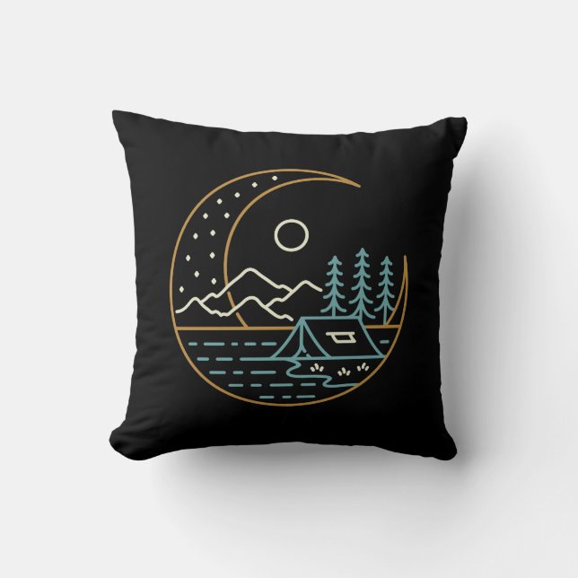Coussin Camping sur la Lune (Recto)