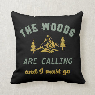 Coussin Camping Vintage Les Bois Appellent Je Dois Y Aller