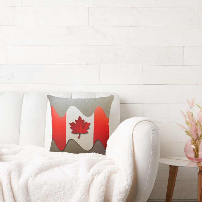 Coussin Canada Flag-Chrome par Shirley Taylor (Canapé)
