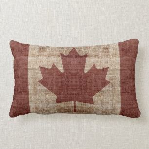 Coussin canadien grunge de drapeau
