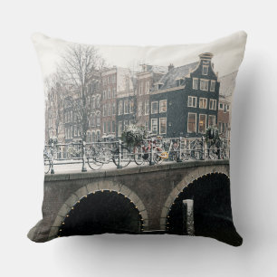 Coussin Canal à Amsterdam en hiver
