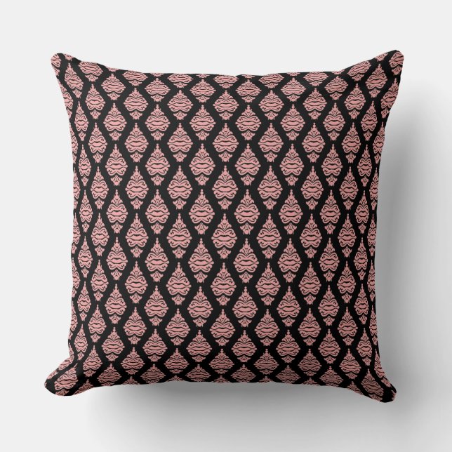 Coussin Canapé-lit rose et noir Damask (Recto)