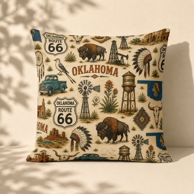 Coussin Canapé Prairie de la route 66 en Oklahoma (Créateur téléchargé)