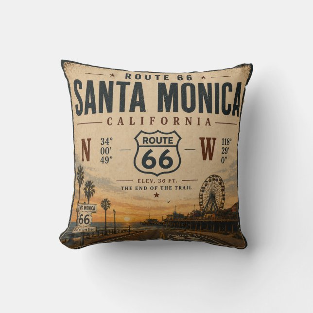 Coussin Canapé Santa Monica Route 66 Escape (Recto)
