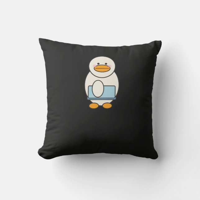 Coussin Canard allant au travail, funny work (Recto)