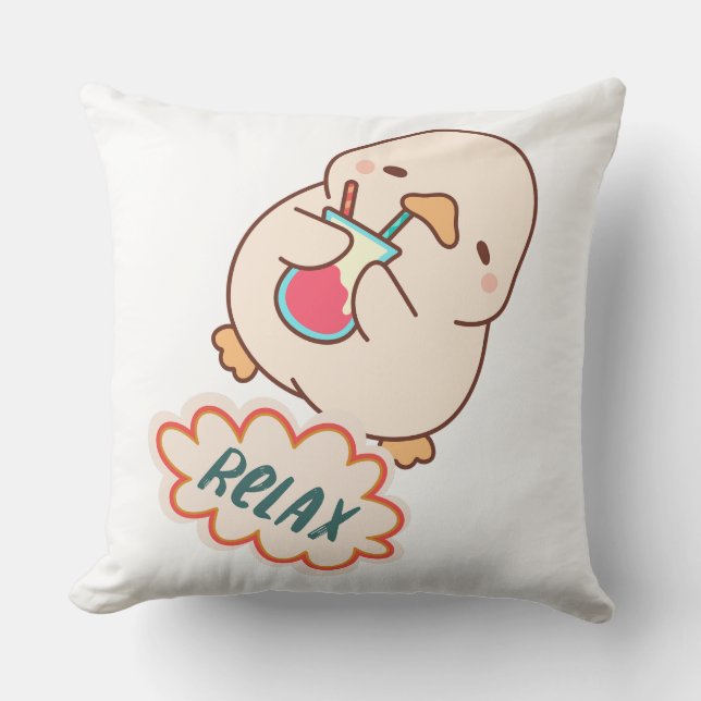Coussin Canard Buvant du Jus Relax (Recto)
