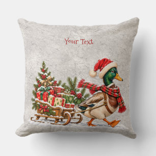 Coussin Canard colvert traîneau vacances