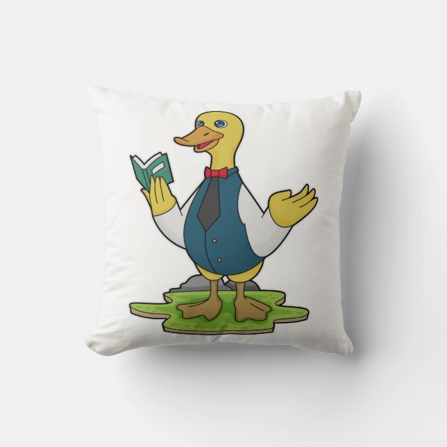 Coussin Canard comme enseignant avec livre (Recto)