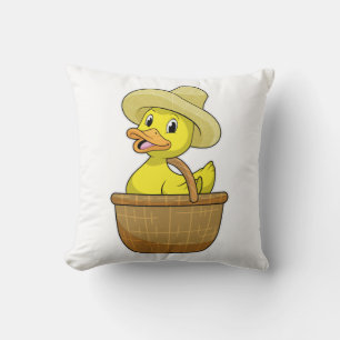 Coussin Canard comme fermier avec panier