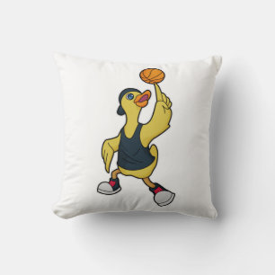 Coussin Canard comme joueur de basketball avec basket-ball
