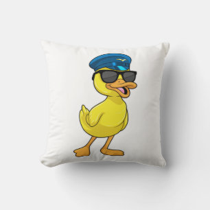 Coussin Canard comme pilote avec casquette pilote