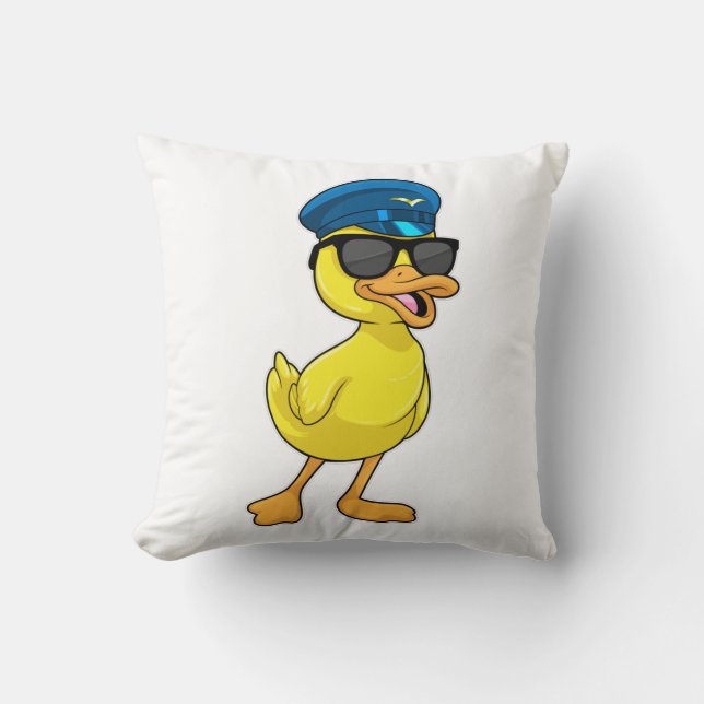 Coussin Canard comme pilote avec casquette pilote (Recto)