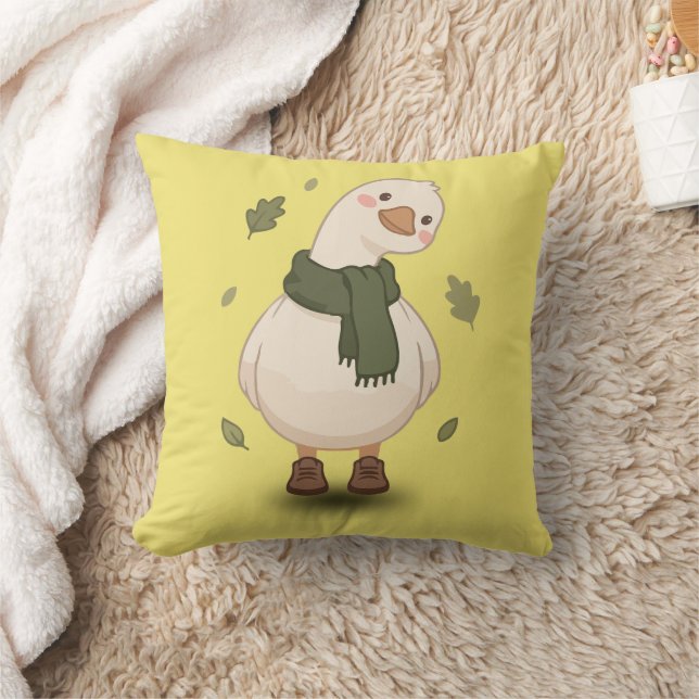 Coussin Canard de dessin animé automnal confortable (Couverture)