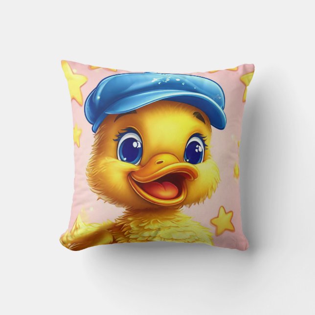 Coussin Canard de dessin animé mignon (Recto)