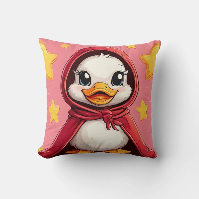 Coussin Canard de dessin animé mignon (Recto)
