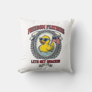 Coussin Canard de la liberté humour patriotique vintage