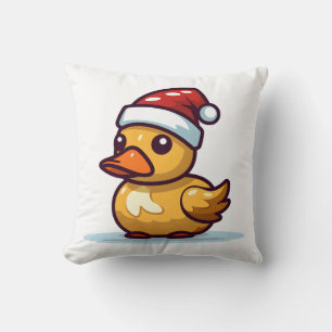 Coussin Canard de Noël en chapeau de Santa