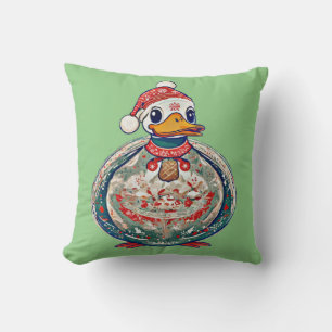 Coussin Canard De Noël En Folklore Portant Un Chapeau De P