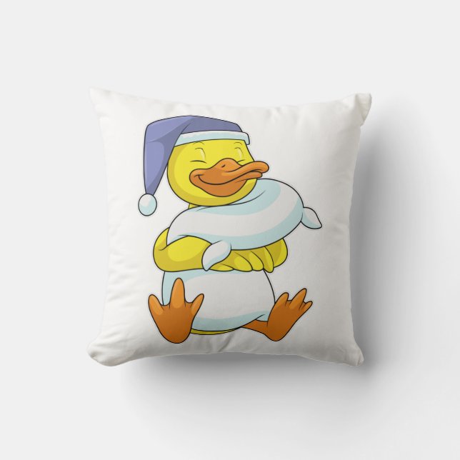 Coussin Canard dormant avec casquette (Recto)