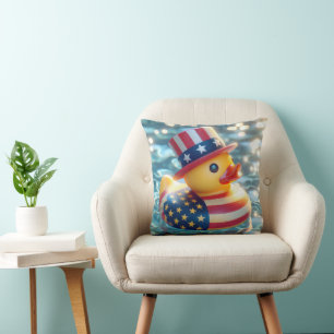 Coussin Canard en caoutchouc jaune patriotique